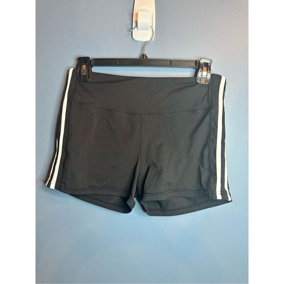 The Barbell Cartel Women's Black Side Stripe Stretch Active Shorts Size Large - Picture 1 of 4